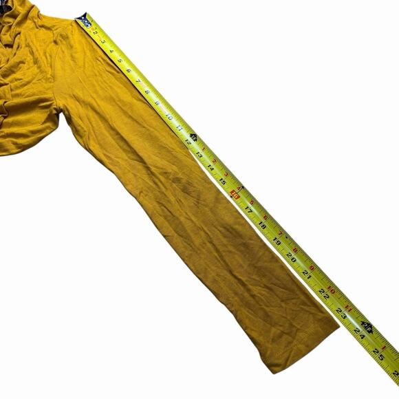 Banana Republic Petite Threadsoft Wrap Top L/S Chase Yellow 664099 Career M NWT - Picture 7 of 10